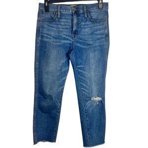 J. Crew Women’s Vintage Straight Light wash jeans Size 30 Distressed Cropped